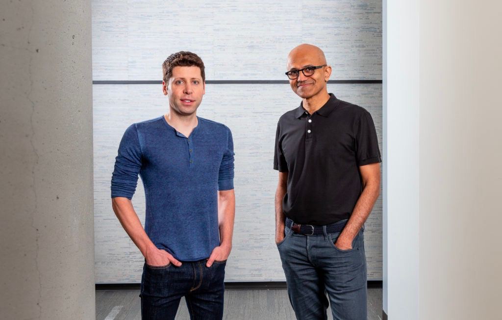 Гендиректор OpenAI Сем Альтман і гендиректор Microsoft Сатья Наделла. Фото: Microsoft