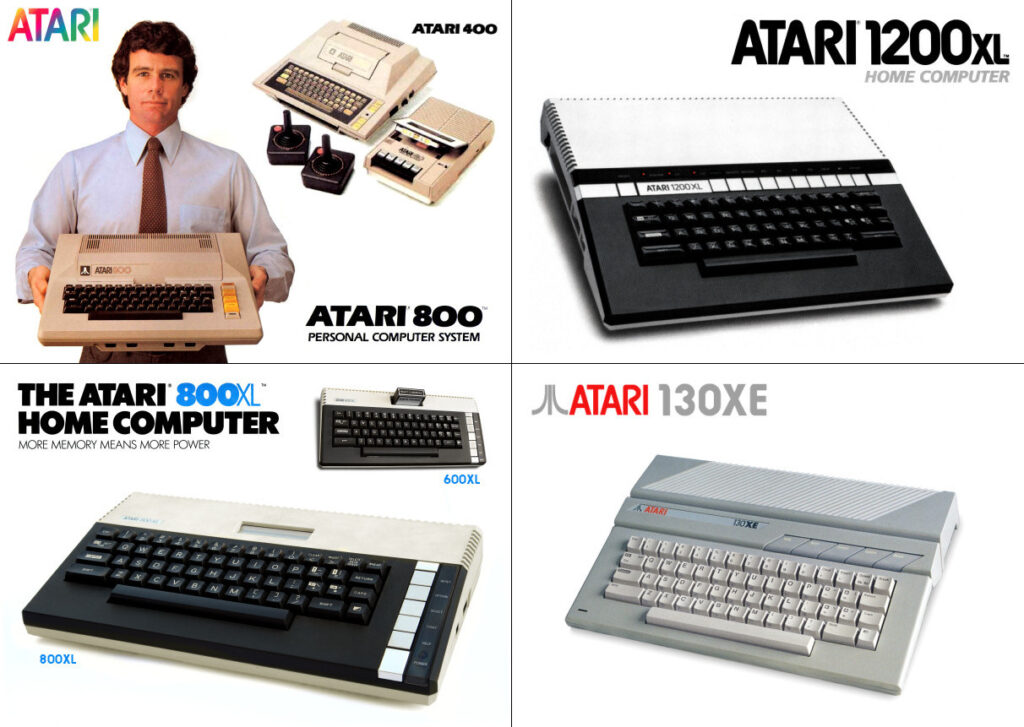 Різноманітність деяких систем 8-розрядних комп'ютерів Atari, випущених у 1970-х та 80-х роках.